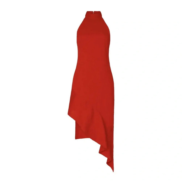 Elliatt Felice Asymmetric Halter Neck Sleeveless Dress Red Size XS  Ruffle - Picture 2 of 10